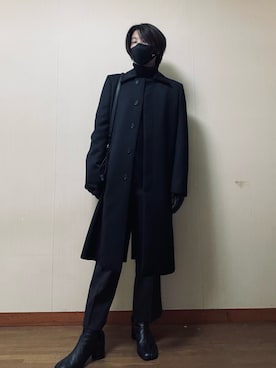 「アイテム（ステンカラーコート）」を使った、Bセットさん（メンズ・176cm・30代）の冬コーディネート