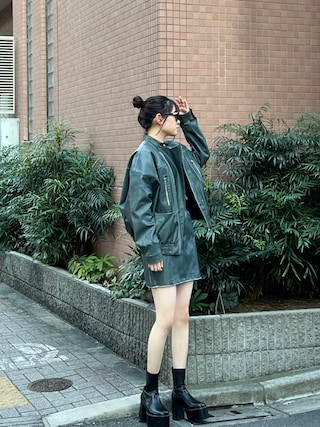 MURUA ヴィンテージライクセミダブルライダース ブルーグリーン ヴィンテージライクセミダブルライダース[品番：MKSW0060122