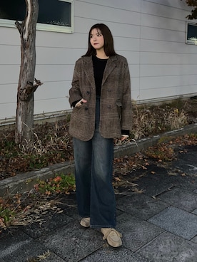 「アイテム（テーラードジャケット）」を使った、なかひなさん（レディース・160cm）の秋コーディネート