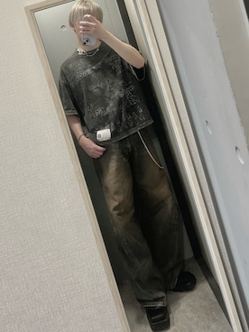 「NVRFRGT（ネヴァーフォーゲット）のアイテム」を使った、けそさん（メンズ・163cm）の春コーディネート