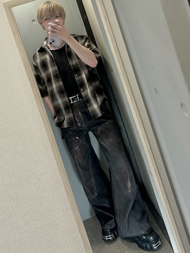 「アイテム（タンクトップ）」を使った、けそさん（メンズ・163cm）の秋コーディネート