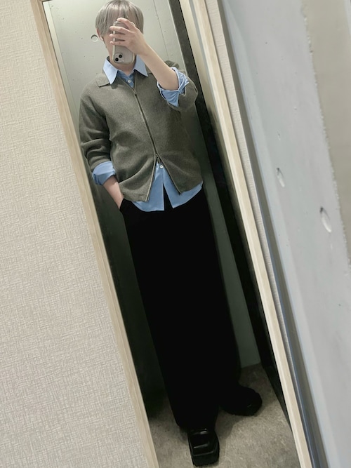 CLEL(クレイル)の「【CLEL】Minimal Collar Drivers Knit Shirt CLEL(クレイル)の「【CLEL】Minimal Collar Drivers Knit Shirt