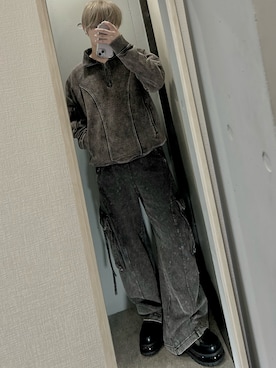 「アイテム（カーゴパンツ）」を使った、けそさん（メンズ・163cm）の秋コーディネート