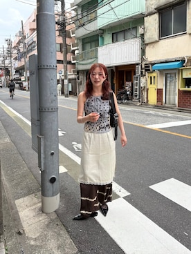 「FUULLY STUDIO（フーリィーステューディオ）のアイテム」を使った、47nnaさん（レディース・160cm）の夏コーディネート