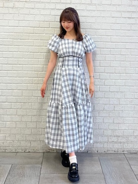 「CALNAMUR（カルナムール）のアイテム（ワンピース/ドレス）」を使った、amiさん（レディース・158cm）の夏コーディネート