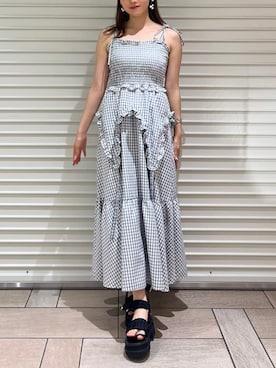 「CALNAMUR（カルナムール）のアイテム（ワンピース/ドレス）」を使った、amiさん（レディース・158cm）の夏コーディネート