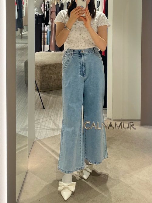 カルナムール　バックリボンデニムパンツ セール】BACK RIBBON DENIM PT/バックリボンデニムパンツ