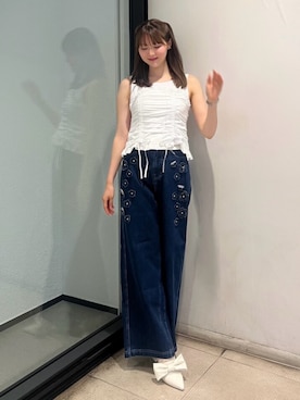 「CALNAMUR（カルナムール）のアイテム（サンダル）」を使った、amiさん（骨格ナチュラル・レディース・158cm）の夏コーディネート