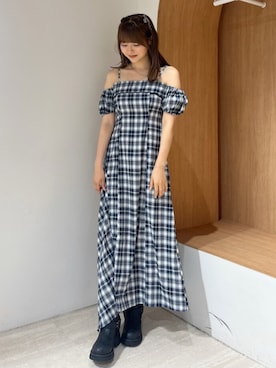 「CALNAMUR（カルナムール）のアイテム（ワンピース/ドレス）」を使った、amiさん（レディース・158cm）の夏コーディネート