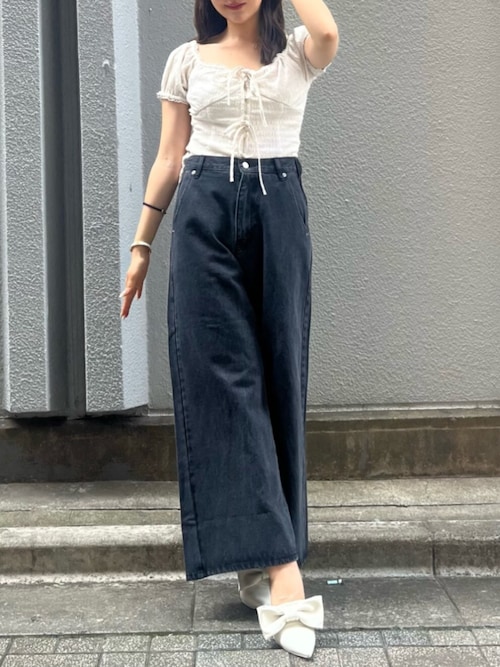 カルナムール　バックリボンデニムパンツ セール】バックリボンデニムパンツ（デニムパンツ）｜CALNAMUR