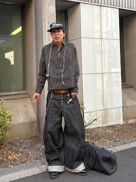 「アイテム（ボストンバッグ）」を使った、Syunyaさん（メンズ・179cm）の秋コーディネート