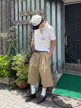 「アイテム（ソックス/靴下）」を使った、Syunyaさん（メンズ・179cm）の夏コーディネート