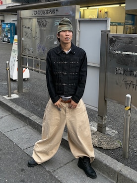 「アイテム（ニットキャップ/ビーニー）」を使った、Syunyaさん（メンズ・179cm）の秋コーディネート