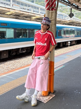 「アイテム（ニットキャップ/ビーニー）」を使った、Syunyaさん（メンズ・179cm）の夏コーディネート