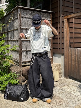 「アイテム（ボストンバッグ）」を使った、Syunyaさん（メンズ・179cm）の夏コーディネート