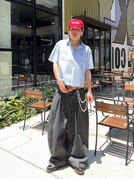 「アイテム（ドレスシューズ）」を使った、Syunyaさん（メンズ・179cm）の夏コーディネート