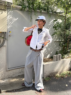 「アイテム（アンダーウェア）」を使った、Syunyaさん（メンズ・179cm）の夏コーディネート