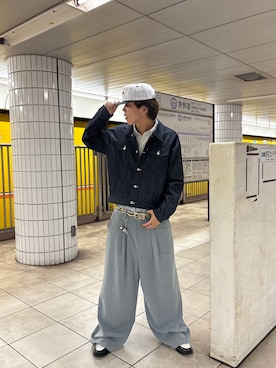 「ストライプパンツ」｜Syunyaさん（メンズ・179cm）の秋コーディネート
