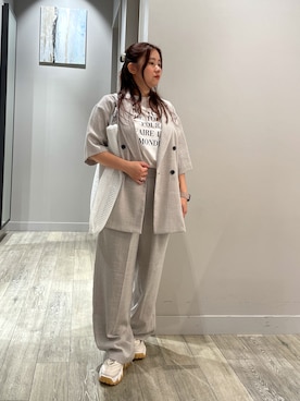 「アイテム（セットアップ、ベージュ系）」を使った、natsuki20190601さん（レディース・147cm）の夏コーディネート
