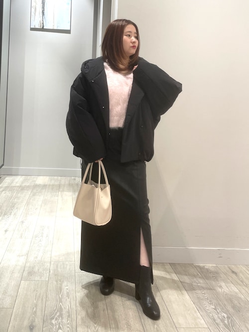 セール】フェイクスウェード/レザースリットタイトスカート（スカート