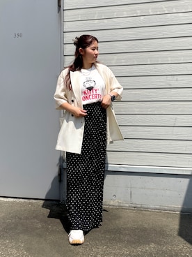 「アイテム（テーラードジャケット、ホワイト系）」を使った、natsuki20190601さん（レディース・147cm）の夏コーディネート