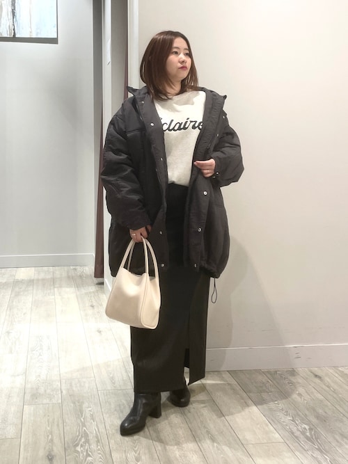 セール】フェイクスウェード/レザースリットタイトスカート（スカート