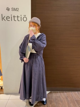 「秋」｜「アイテム（ノーカラージャケット）」を使った、なかつさん（レディース・168cm）の秋コーディネート