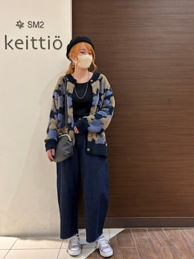 「秋冬」｜「アイテム（ハンチング/ベレー帽）」を使った、なかつさん（レディース・168cm）の秋コーディネート