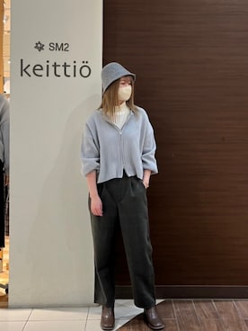 「Samansa Mos2 blue（サマンサモスモスブルー）のアイテム（帽子）」を使った、Nさん（レディース・168cm）の冬コーディネート