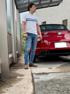 「アイテム（ローファー）」を使った、lacosteojiさん（メンズ・170cm・40代）の夏コーディネート
