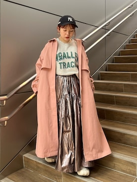 「Ungrid（アングリッド）のアイテム（その他アウター）」を使った、後藤茉耶さん（レディース・154cm）の冬コーディネート