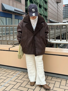 「Ungrid（アングリッド）のアイテム（ブルゾン）」を使った、後藤茉耶さん（レディース・154cm）の秋コーディネート