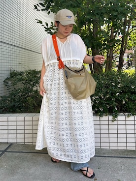 「Ungrid（アングリッド）のアイテム（ワンピース/ドレス）」を使った、後藤茉耶さん（レディース・154cm）の夏コーディネート