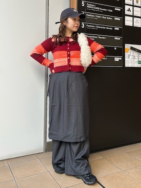 「Ungrid（アングリッド）のアイテム（カーディガン/ボレロ）」を使った、後藤茉耶さん（レディース・154cm）の秋コーディネート