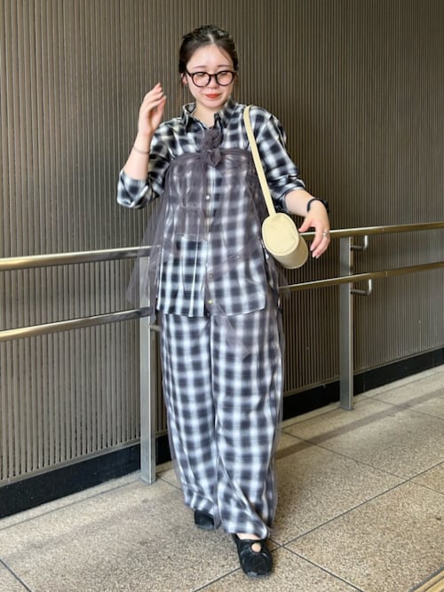 ungrid チュールレイヤードルーズシャツ