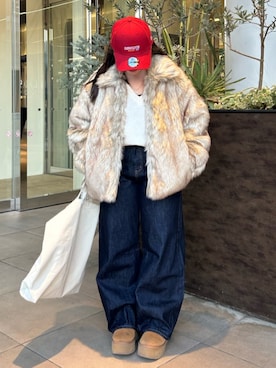 「アイテム（その他アウター）」を使った、後藤茉耶さん（レディース・154cm）の冬コーディネート