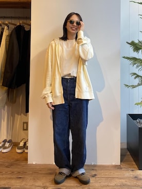 「Saturdays NYC（サタデーズ ニューヨークシティ ）のアイテム（パーカー）」を使った、EMIさん（レディース・165cm）の夏コーディネート