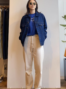 「Saturdays NYC（サタデーズ ニューヨークシティ ）のアイテム（ジャケット/アウター）」を使った、EMIさん（レディース・165cm）の夏コーディネート