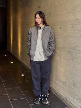 「アイテム（ブルゾン、グレー系）」を使った、EMIさん（レディース・165cm）の秋コーディネート