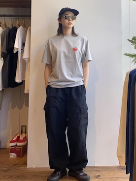 「Saturdays NYC（サタデーズ ニューヨークシティ ）のアイテム（キャップ）」を使った、EMIさん（レディース・165cm）の夏コーディネート