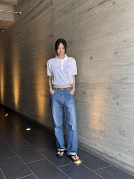 「Saturdays NYC（サタデーズ ニューヨークシティ ）のTakeru Denim Pant（デニムパンツ、ブルー系）」を使った、EMIさん（レディース・165cm）の夏コーディネート