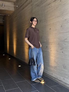 「Saturdays NYC（サタデーズ ニューヨークシティ ）のTakeru Denim Pant（デニムパンツ、ブルー系）」を使った、EMIさん（レディース・165cm）の夏コーディネート