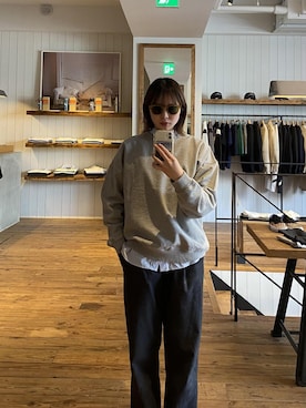 「Saturdays NYC（サタデーズ ニューヨークシティ ）のアイテム（スウェット）」を使った、EMIさん（レディース・165cm）の春コーディネート