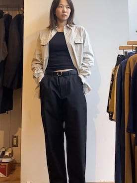 「Saturdays NYC（サタデーズ ニューヨークシティ ）のアイテム（チノパンツ）」を使った、EMIさん（レディース・165cm）の秋コーディネート