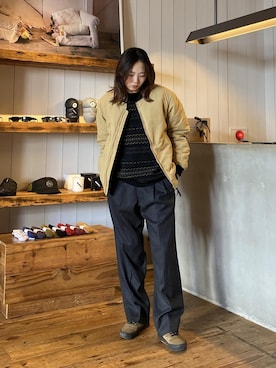 「Saturdays NYC（サタデーズ ニューヨークシティ ）のアイテム（ブルゾン）」を使った、EMIさん（レディース・165cm）の冬コーディネート