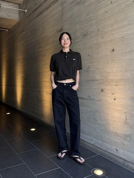 「Saturdays NYC（サタデーズ ニューヨークシティ ）のTakeru Denim Pant（デニムパンツ、ブラック系）」を使った、EMIさん（レディース・165cm）の夏コーディネート