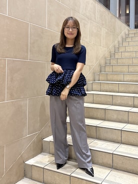 「FREE'S MART（フリーズマート）のアイテム（ニット/セーター）」を使った、harunaさん（レディース・149cm）の夏コーディネート