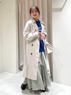 「FREE'S MART（フリーズマート）のアイテム（トレンチコート）」を使った、harunaさん（レディース・149cm）の春コーディネート