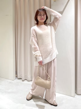 「FREE'S MART（フリーズマート）のアイテム（スラックス）」を使った、harunaさん（レディース・149cm）の冬コーディネート