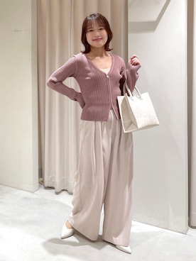 「FREE'S MART（フリーズマート）のアイテム（スラックス）」を使った、harunaさん（レディース・149cm）の冬コーディネート